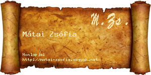Mátai Zsófia névjegykártya